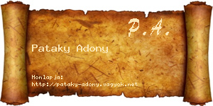 Pataky Adony névjegykártya